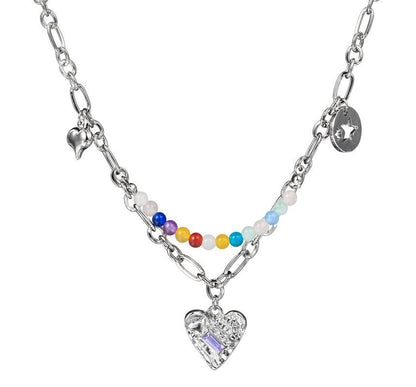 Sterling Choker Silver Heart Bead Pendant