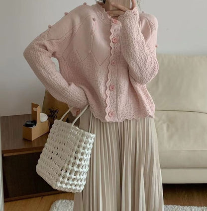 Crewneck Button-Up Cardigan