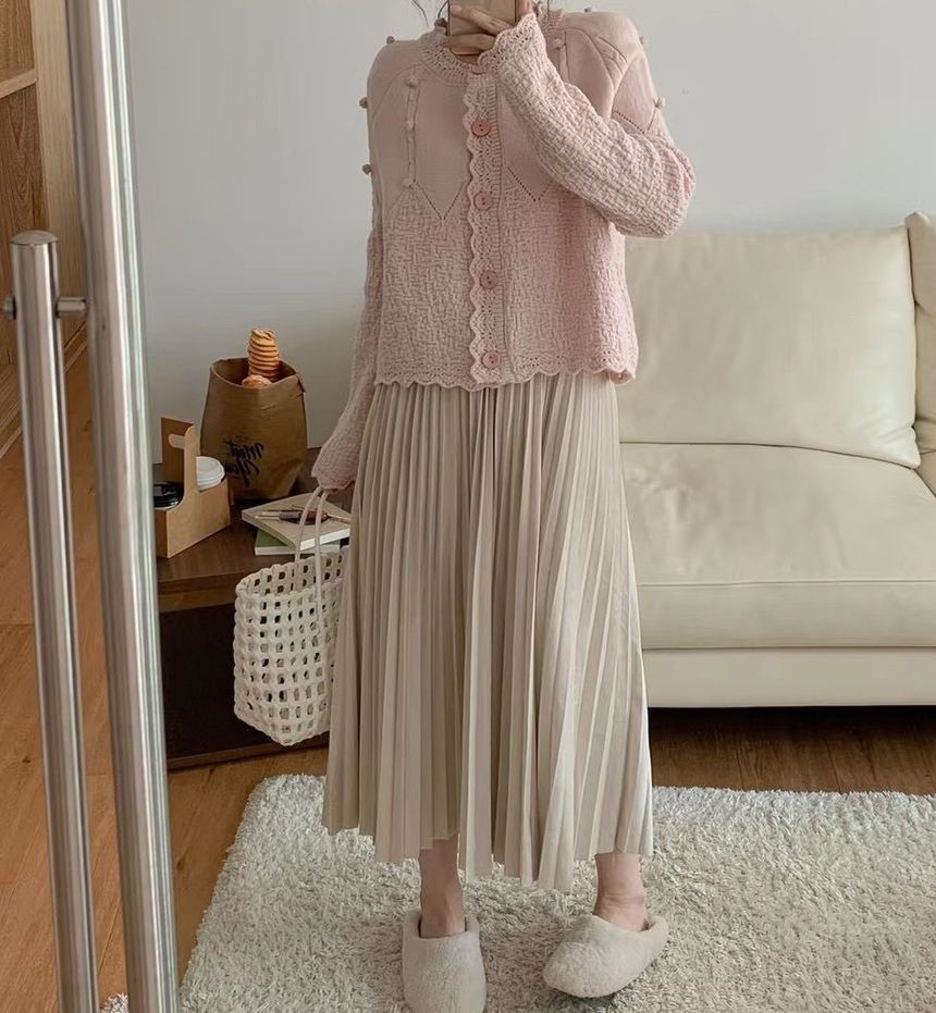 Crewneck Button-Up Cardigan