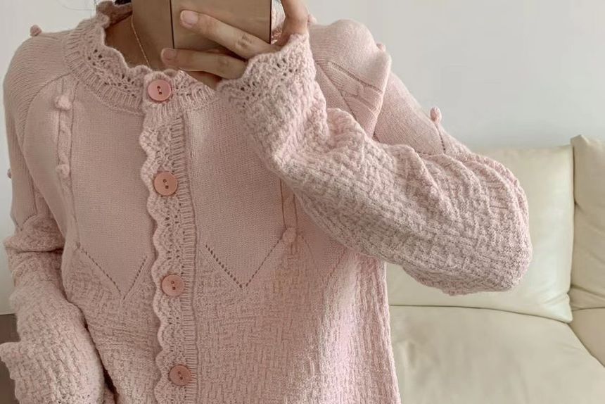 Crewneck Button-Up Cardigan