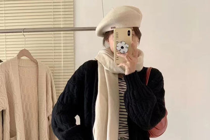 Twist Knit Open Front Long Cardigan
