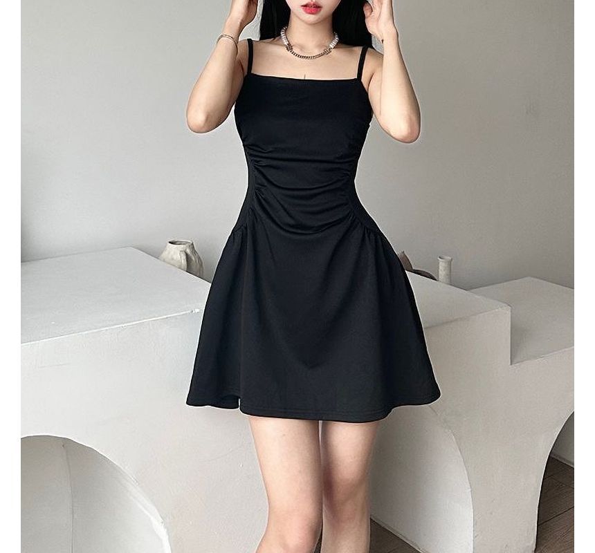 Thin Strap Square Neck Mini A-Line Dress