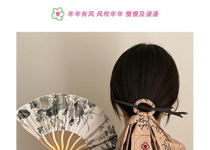 Character Fan Chinese Scrunchie Hand Traditional /