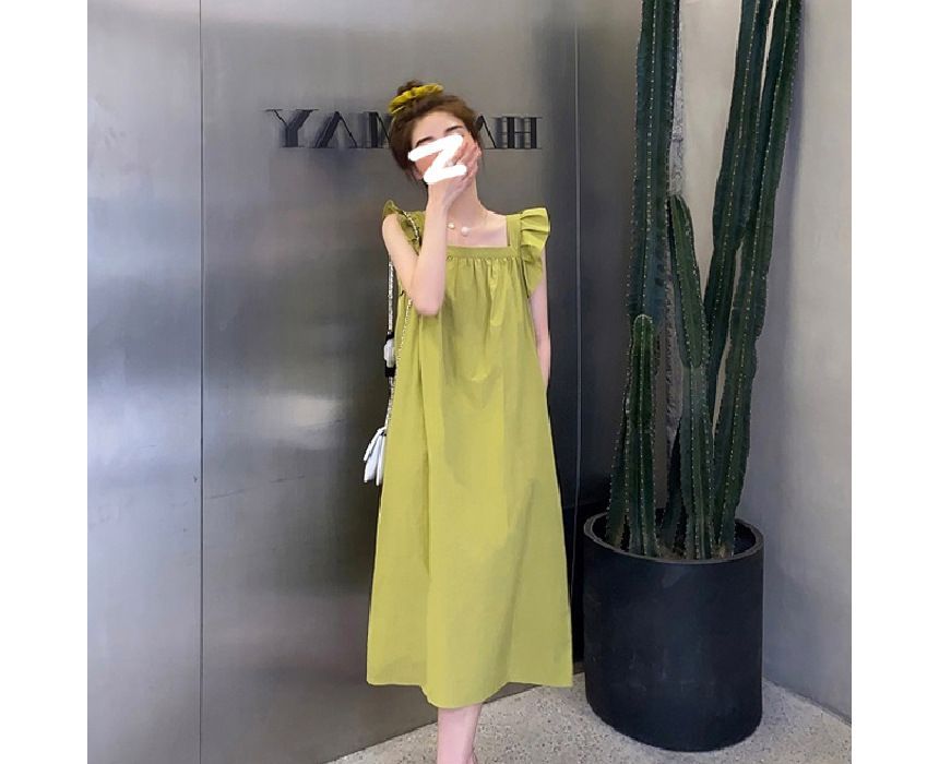 Thin Strap Plain Mini Dress