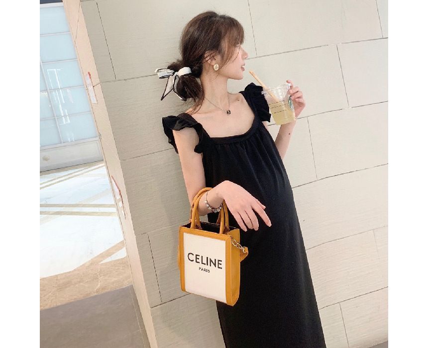 Thin Strap Plain Mini Dress