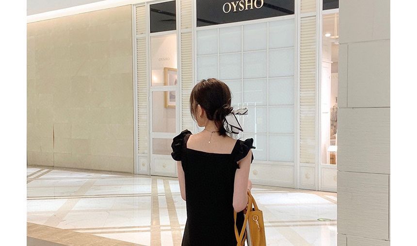 Thin Strap Plain Mini Dress