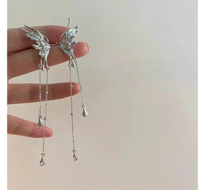 Earring Chandelier Butterfly Alloy