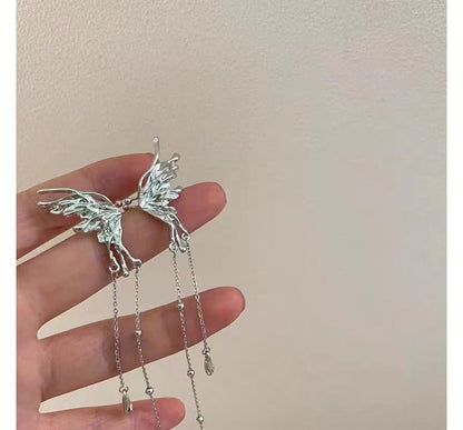 Earring Chandelier Butterfly Alloy