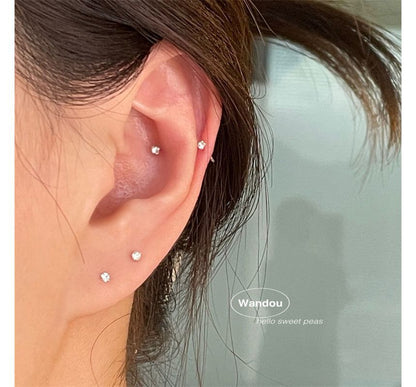 Rhinestone Earring Alloy Set: Stud Pair 2