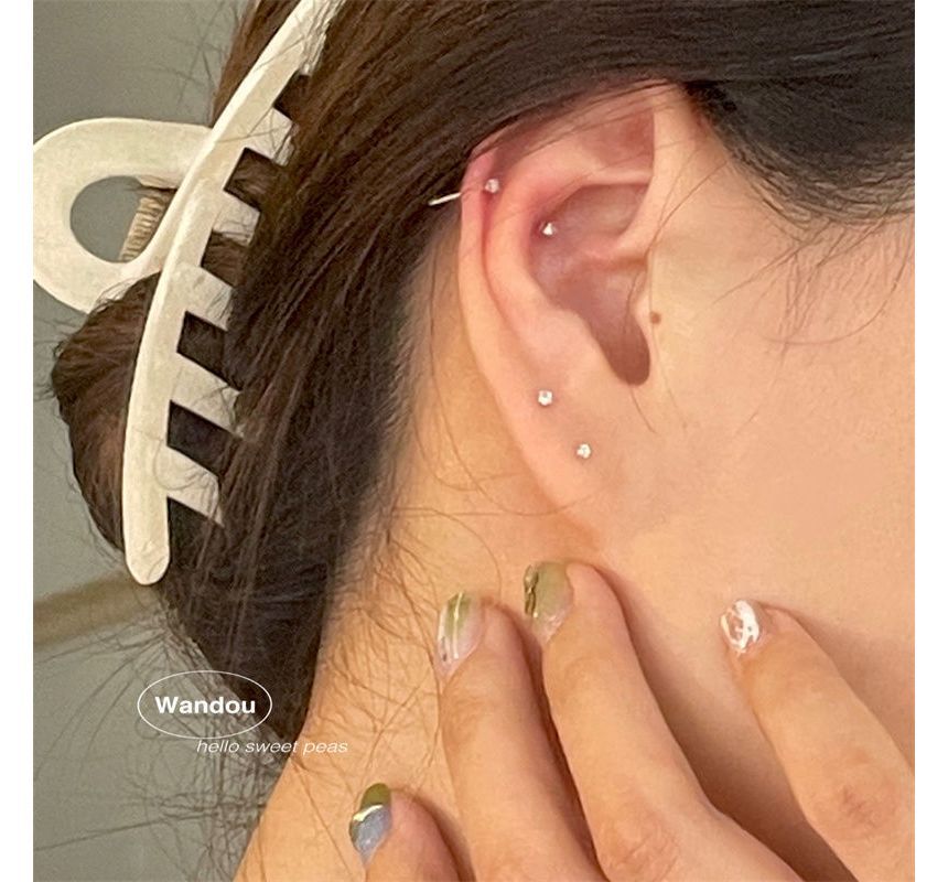 Rhinestone Earring Alloy Set: Stud Pair 2