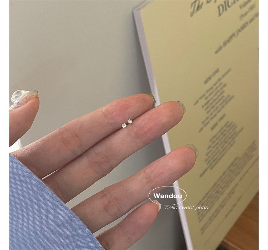 Rhinestone Earring Alloy Set: Stud Pair 2