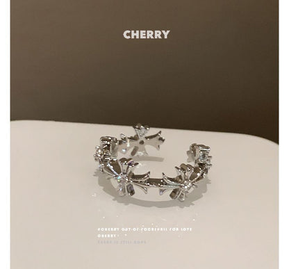 Moonstone Open Cross / Set Faux Ring