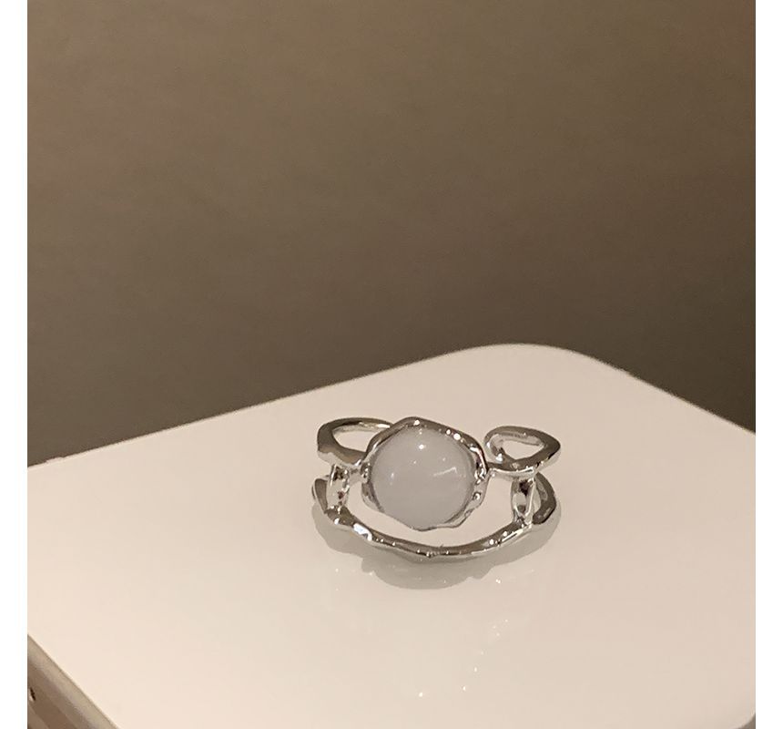 Moonstone Open Cross / Set Faux Ring