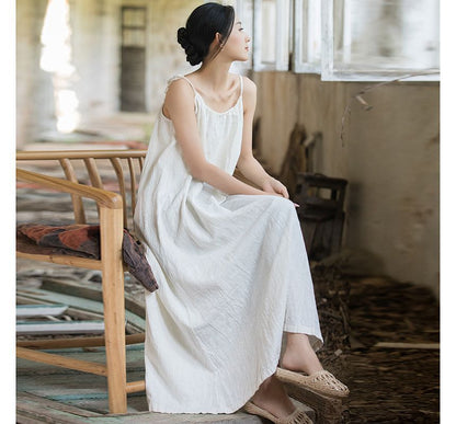Thin Strap Scoop Neck Tie Dye Midi Shift Dress