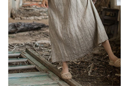Thin Strap Scoop Neck Tie Dye Midi Shift Dress