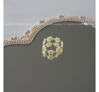 Acrylic Set / Ring Floral Bracelet