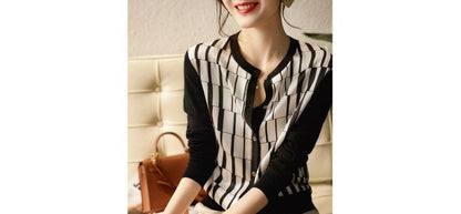 Plaid Button-Front Cardigan