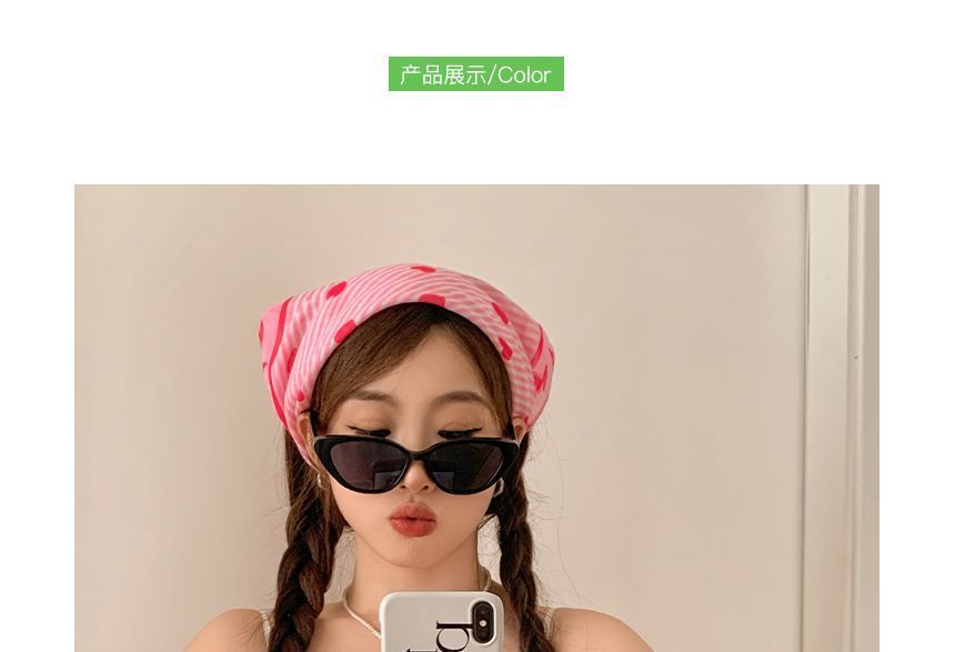 Eye Cat Heart Headkerchief Sunglasses Print /