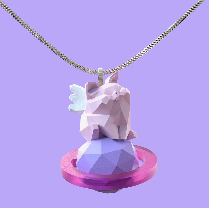Necklace Pig Planet