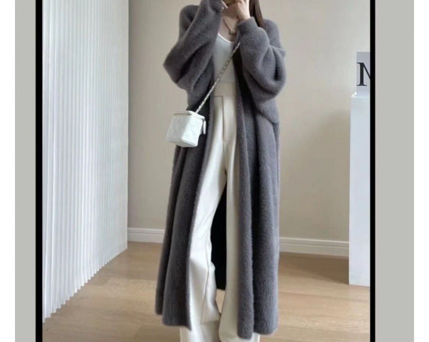 Open Front Long Knit Cardigan