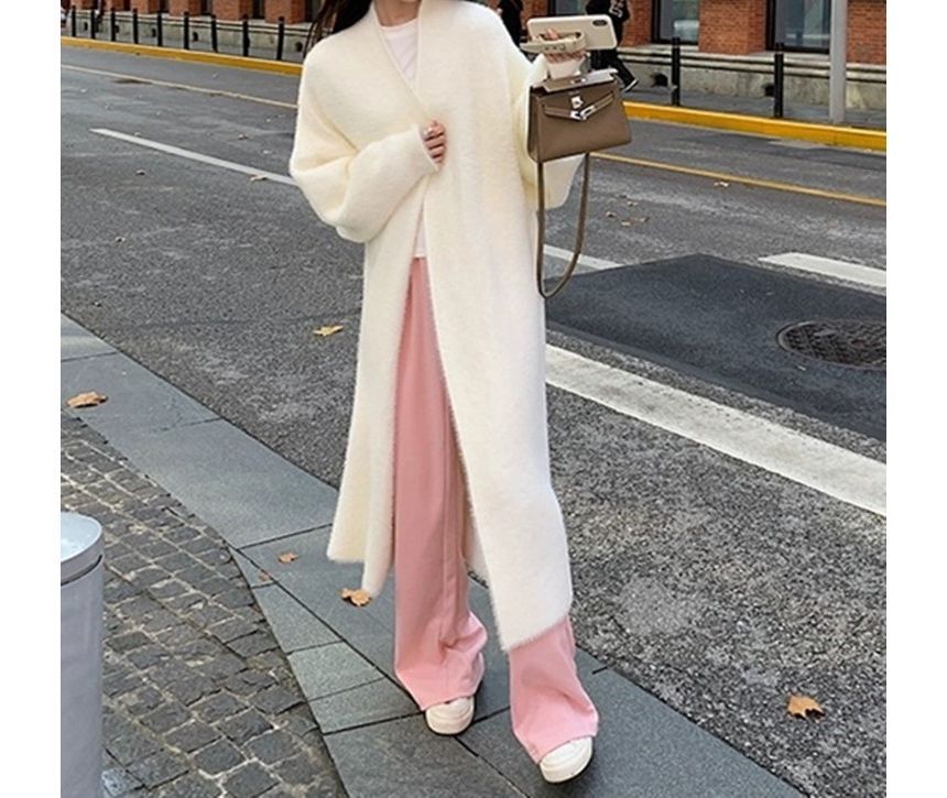 Open Front Long Knit Cardigan