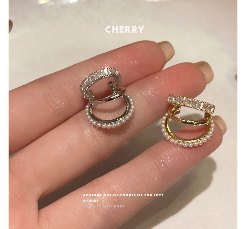 Layered Cuff Rhinestone Ear