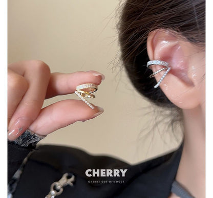 Layered Cuff Rhinestone Ear