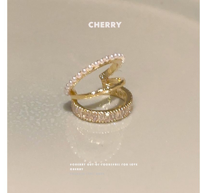 Layered Cuff Rhinestone Ear