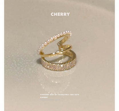 Layered Cuff Rhinestone Ear