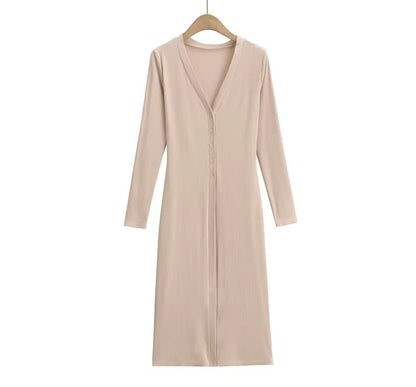 V-Neck Long Sleeve Knit Cardigan