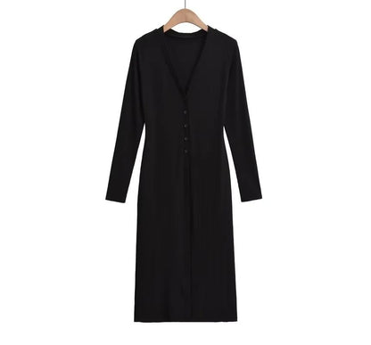 V-Neck Long Sleeve Knit Cardigan