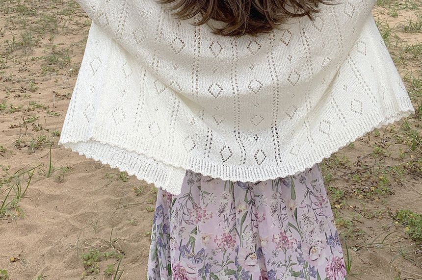 Perforated Knit Cardigan
