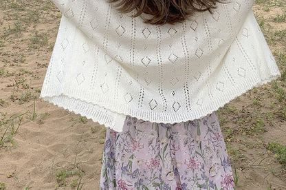 Perforated Knit Cardigan