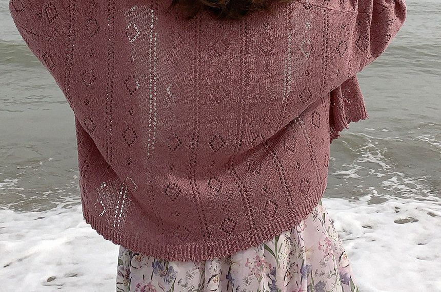 Perforated Knit Cardigan