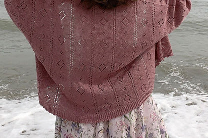 Perforated Knit Cardigan