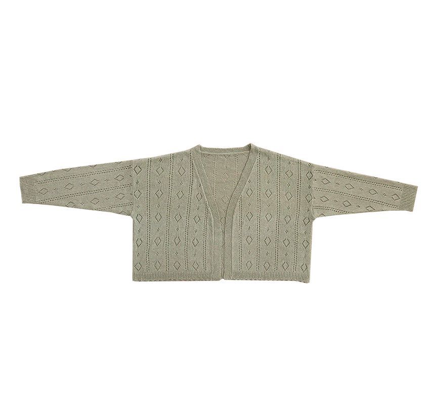 Perforated Knit Cardigan
