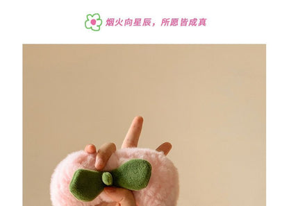 Peach Wrist Band Tie Headband Hair Chenille /