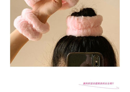 Peach Wrist Band Tie Headband Hair Chenille /