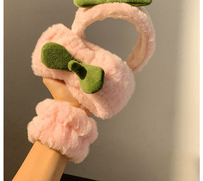 Peach Wrist Band Tie Headband Hair Chenille /