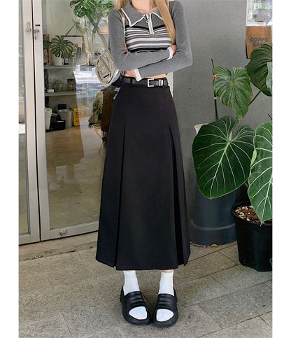 Elevated A-Line Midi Skirt with Smooth Finish