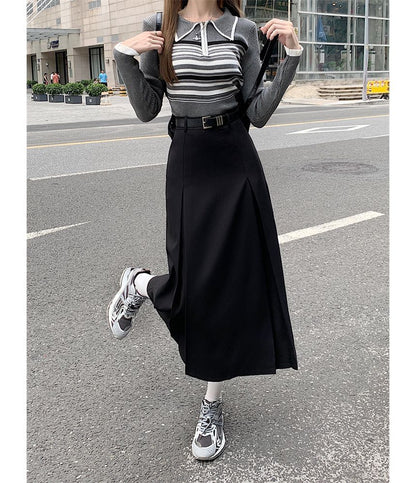 Elevated A-Line Midi Skirt with Smooth Finish