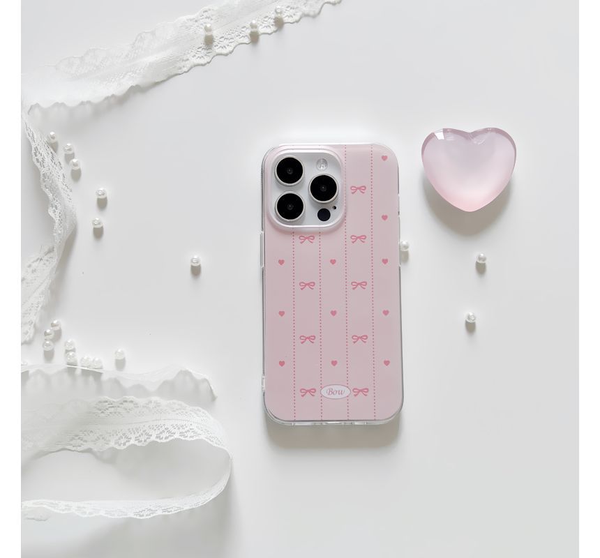 / Heart Phone Case Bow Stand