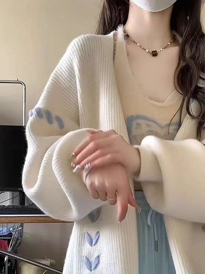 Lace-Up Knit Cardigan