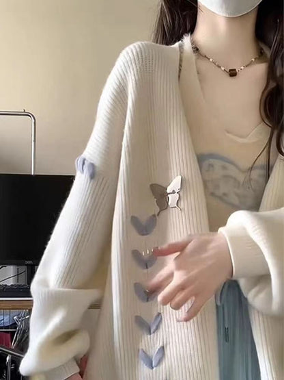 Lace-Up Knit Cardigan