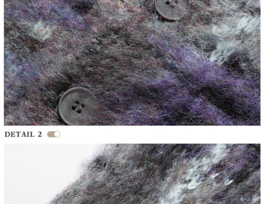 Crewneck Melange Knit Cardigan