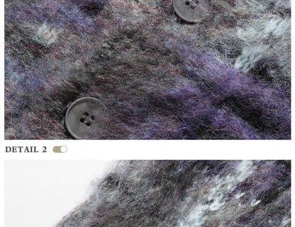 Crewneck Melange Knit Cardigan