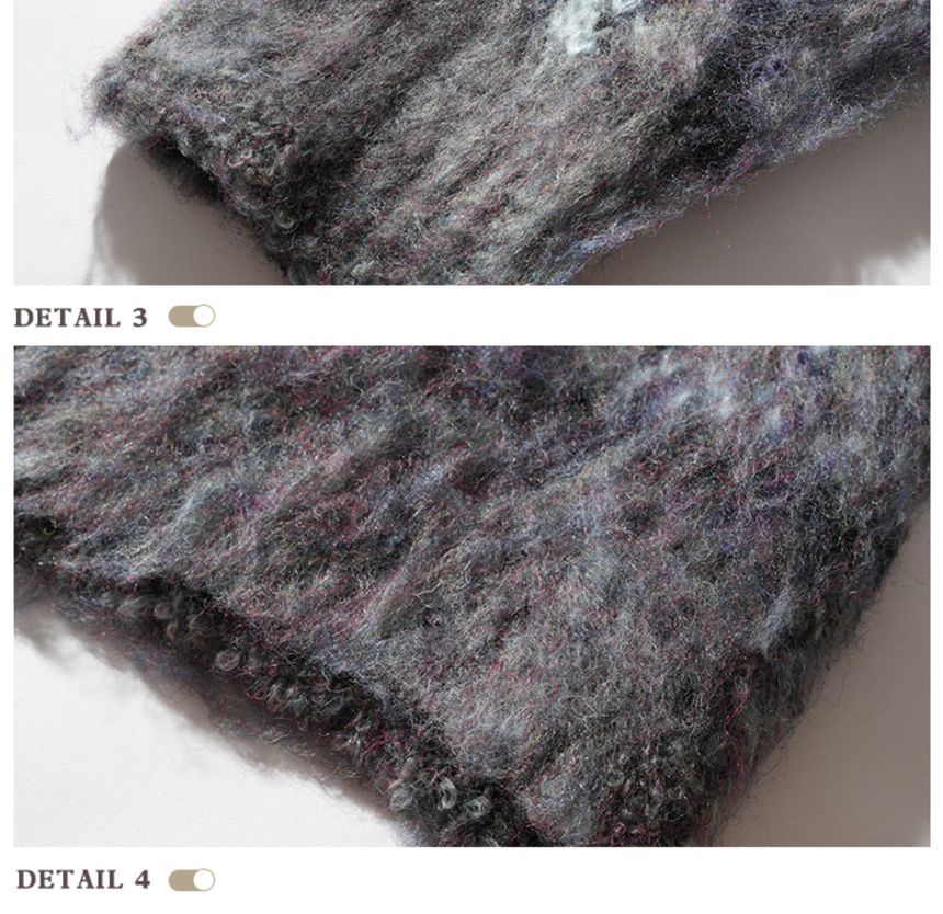 Crewneck Melange Knit Cardigan