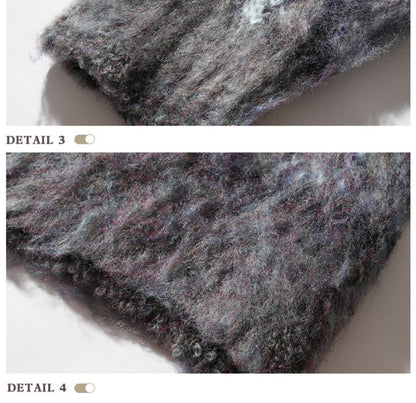 Crewneck Melange Knit Cardigan