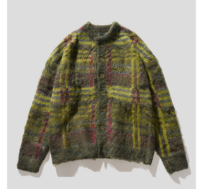 Crewneck Melange Knit Cardigan
