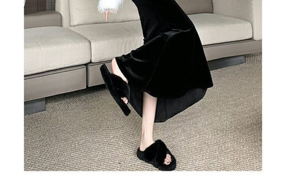Velvet Fishtail Maxi Skirt with High-Waist Elegance